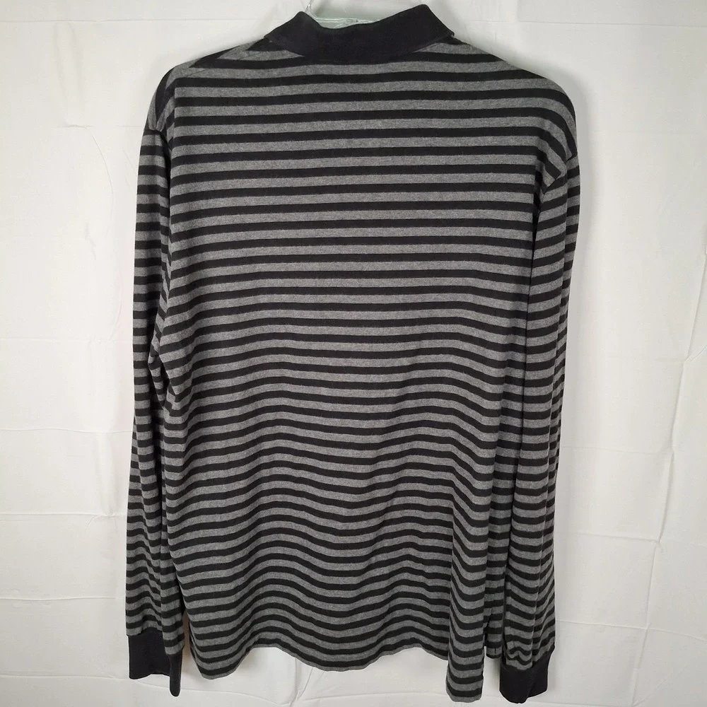 Polo by Ralph Lauren Men's Long Sleeve Striped Polo - Black & Gray